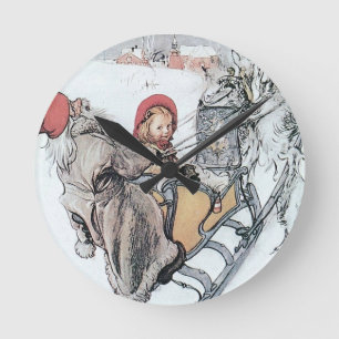 Horloge Ronde Noël Nisse et Kirsti