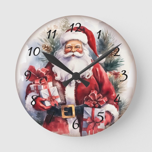 Horloge Ronde Noël père Noël (Recto)