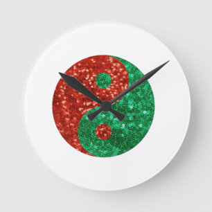 Horloge Ronde noël yin yang