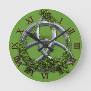 Horloge Ronde Noeud celtique de trinité de chrome