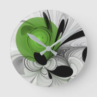 Noir Abstrait et blanc avec art fractal vert