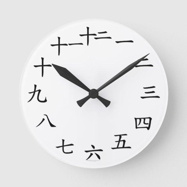 Horloge Ronde Noir chinois d'horloge de nombre (Recto)