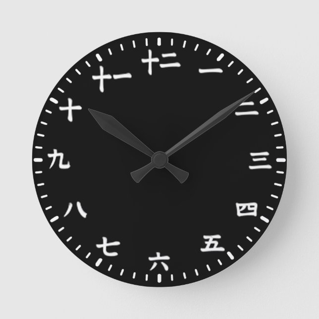 Horloge Ronde Noir japonais (Recto)