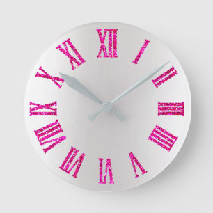 Horloge Ronde Noir minimal argenté gris de rose de parties