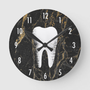 Horloge Ronde Noir moderne de dentiste et bureau dentaire de