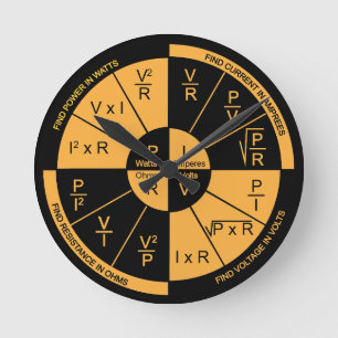 Horloge ronde noire et orange d'Ohm