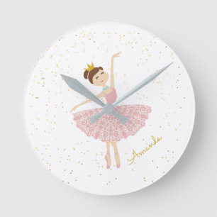 Horloge Ronde nom ballerina personnalisation 24 heures sur 24