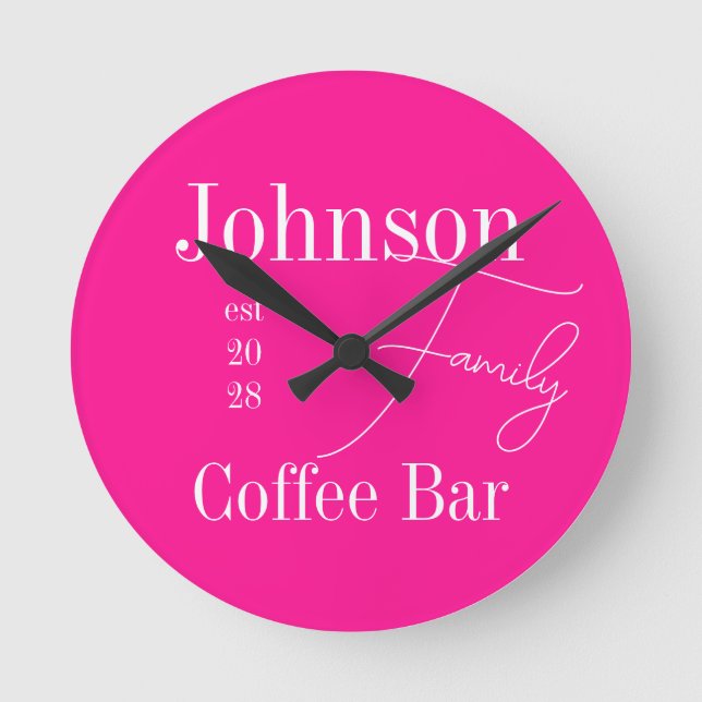 Horloge Ronde Nom de famille Typographie moderne (Recto)