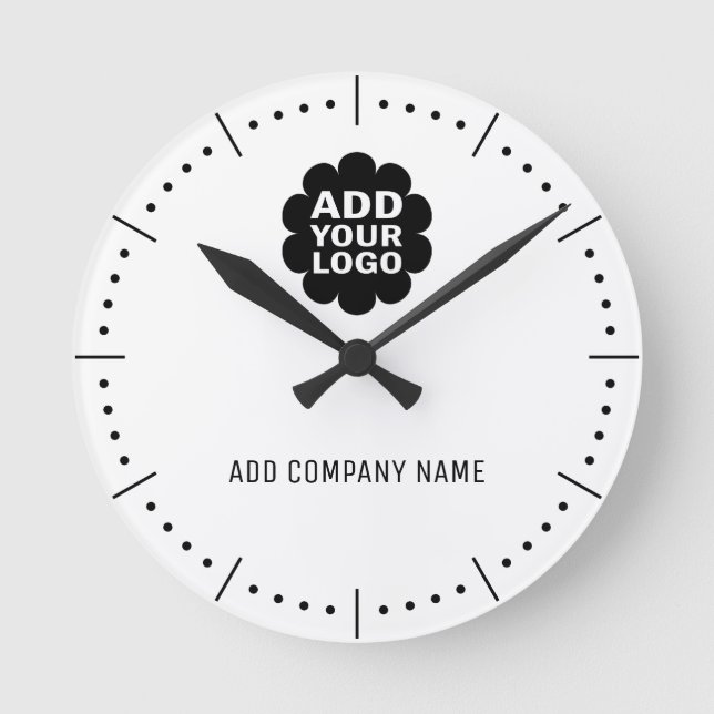 Horloge Ronde Nom Et Logo De L'Entreprise Promotionnels (Recto)