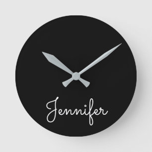 Horloge Ronde Nom personnel personnalisable, Nom personnel