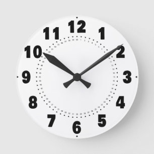 Horloge Ronde Nombre énorme heure noire avec secondes