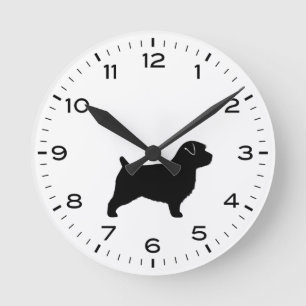 Horloge Ronde Norfolk Terrier race Chien Silhouette