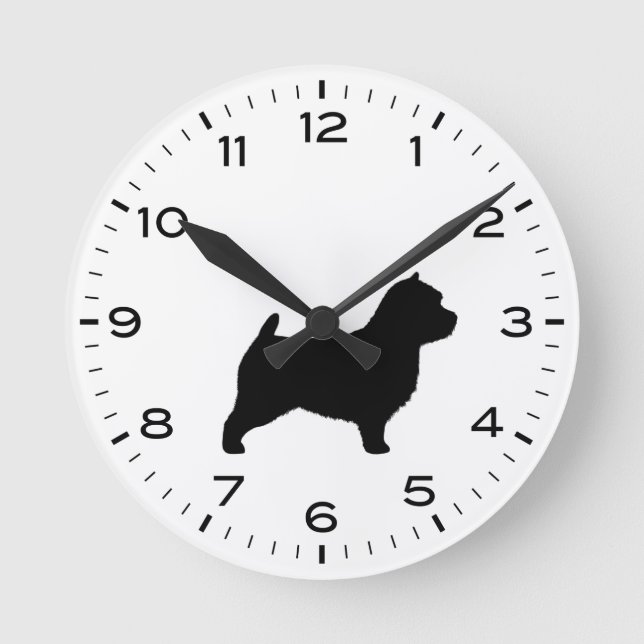 Horloge Ronde Norwich Terrier Dog Breed (Recto)