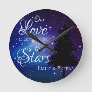 Horloge Ronde Notre amour est écrit dans les Stars Night Stars N
