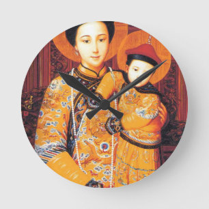 Horloge Ronde Notre Madame de Vierge Marie chinois de la Chine