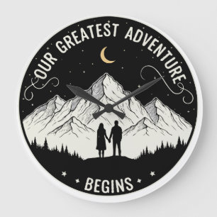 Horloge Ronde Notre Plus Grande Aventure Commence Rustic Mount