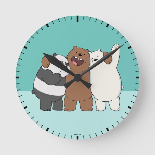 Horloge Ronde Nous, Groupe Ours Nus Hug (Recto)