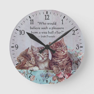 Horloge Ronde Nous sommes un peu à fourrure 24h/24