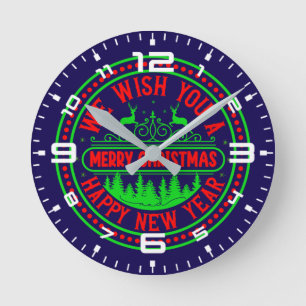 Horloge Ronde Nous Vous Souhaitons Joyeux Noël Bonne Année-66244