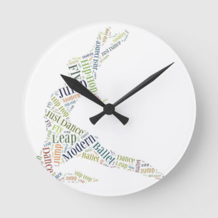 Horloge Ronde Nuage de mot de danse