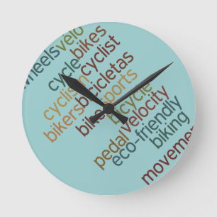 Horloge Ronde nuage de mots de vélo