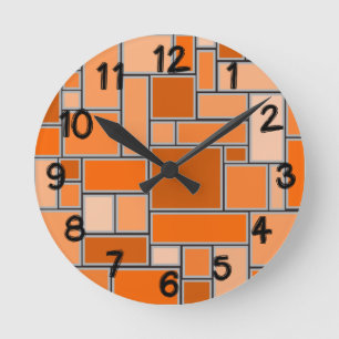 Horloge Ronde Nuances d'orange