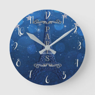 Horloge Ronde Nuit à Paris sous les étoiles Fantaisiste