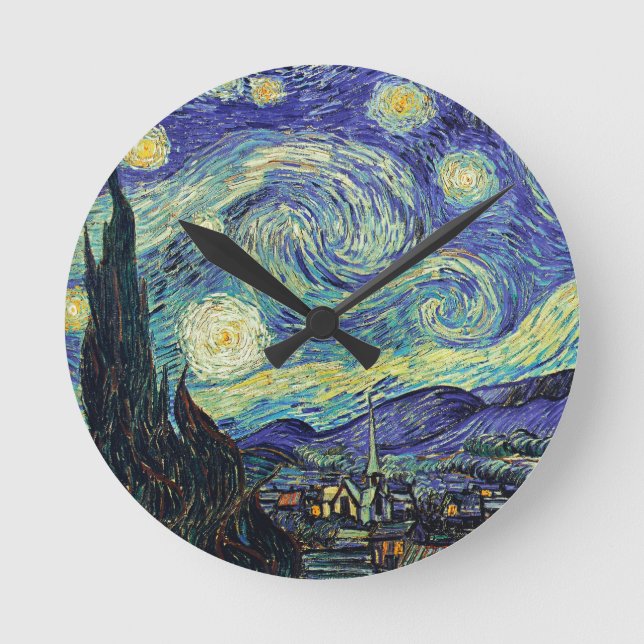 Horloge Ronde Nuit étoilée par van Gogh (Recto)