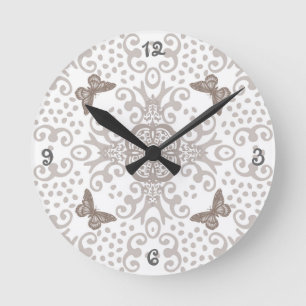 Horloge Ronde Numéro Blanc du beurre Médallion