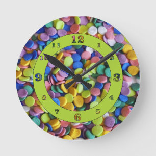 Horloge Ronde Numéro de Pastel Easter