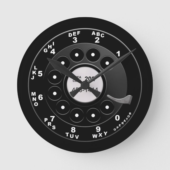 Horloge Ronde Numéro de téléphone du Rotary (Recto)