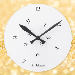Horloge Ronde Numéros Extraordinaires Jumbled Fun Nom Personnali