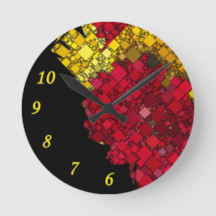 Horloge Ronde Numéros géométriques Abstraits contemporains 5