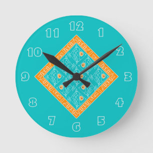 Horloge ronde numérotée « Je rêve de pêcher »