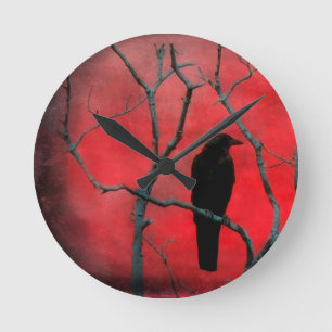 Horloge Ronde Observateur du corbeau