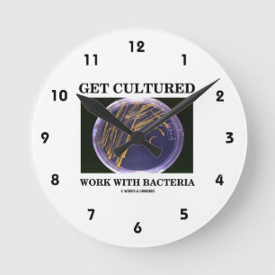 Horloge Ronde Obtenez le travail cultivé avec des bactéries (l
