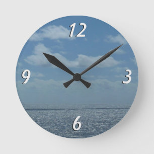 Horloge Ronde Océan bleu de la mer des Caraïbes