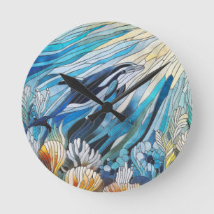Horloge Ronde Ocean Life - Art numérique Mosaic