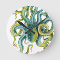 Octopus Vert aquarelle Art