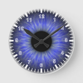 Horloge Ronde oeil bleu abstrait