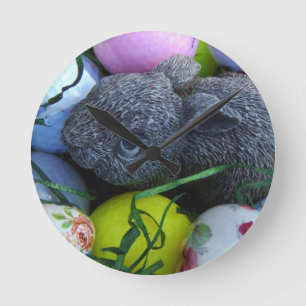 Horloge Ronde Oeufs de Pâques, Ballons de golf de lapin