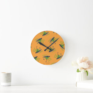 Horloge Ronde Œufs verts et jambon sur le motif