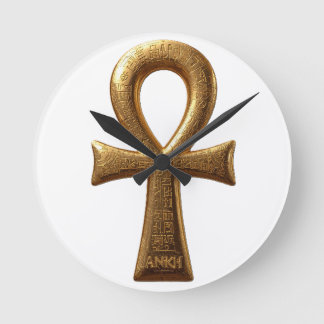 Horloge Ronde Œuvre d'art murale élégante du symbole égyptien An