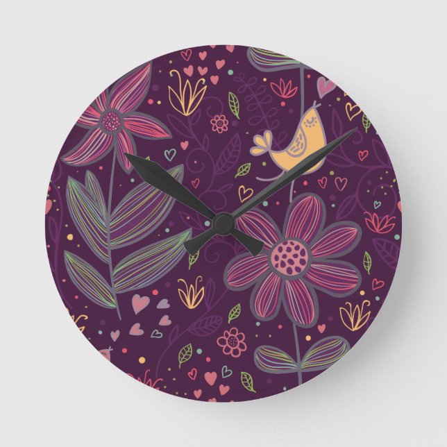 Horloge Ronde Oh birdie jaune (Recto)