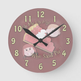 Horloge Ronde Oh My Pie Retro Kids Illustré Slogan