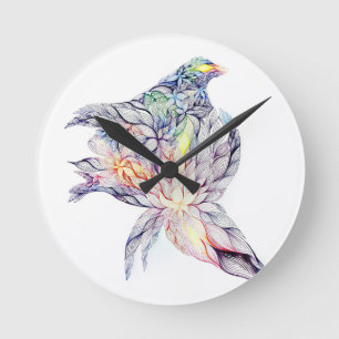 Horloge Ronde Oiseau dans son nid