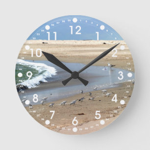 Horloge Ronde Oiseaux de plage