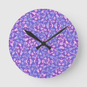 Horloge Ronde Oiseaux Et Fleurs