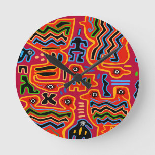 Horloge Ronde Oiseaux fous à deux têtes