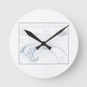 Horloge Ronde Old Provincetown Cap Cod Map